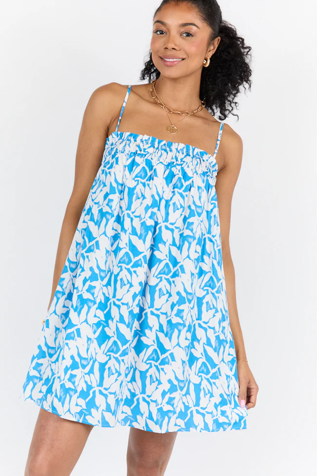 Sparks Fly Blue Printed Shift Dress FINAL SALE - Terpint