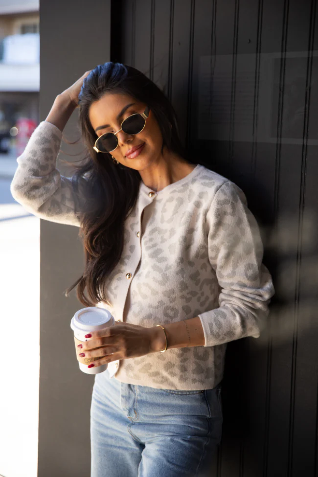 Dream Big Taupe Leopard Cardigan FINAL SALE - Terpint