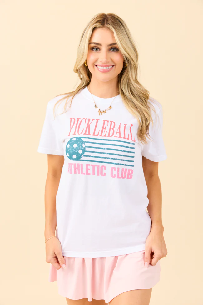 Pickleball Athletic Club White Graphic Tee - Terpint