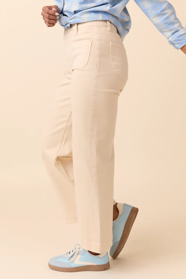 Judith Vanilla Cream High Rise Wide Leg Jeans - Terpint