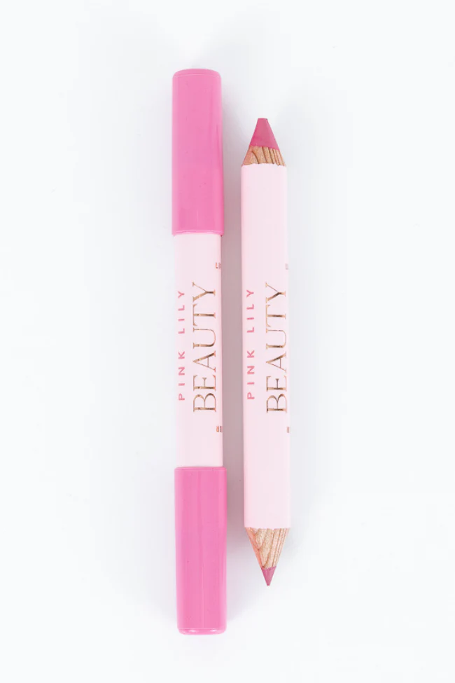 Pink Lily Beauty Double Bloom Dual Lipstick and Lip Liner - Candy Rose FINAL SALE - Terpint