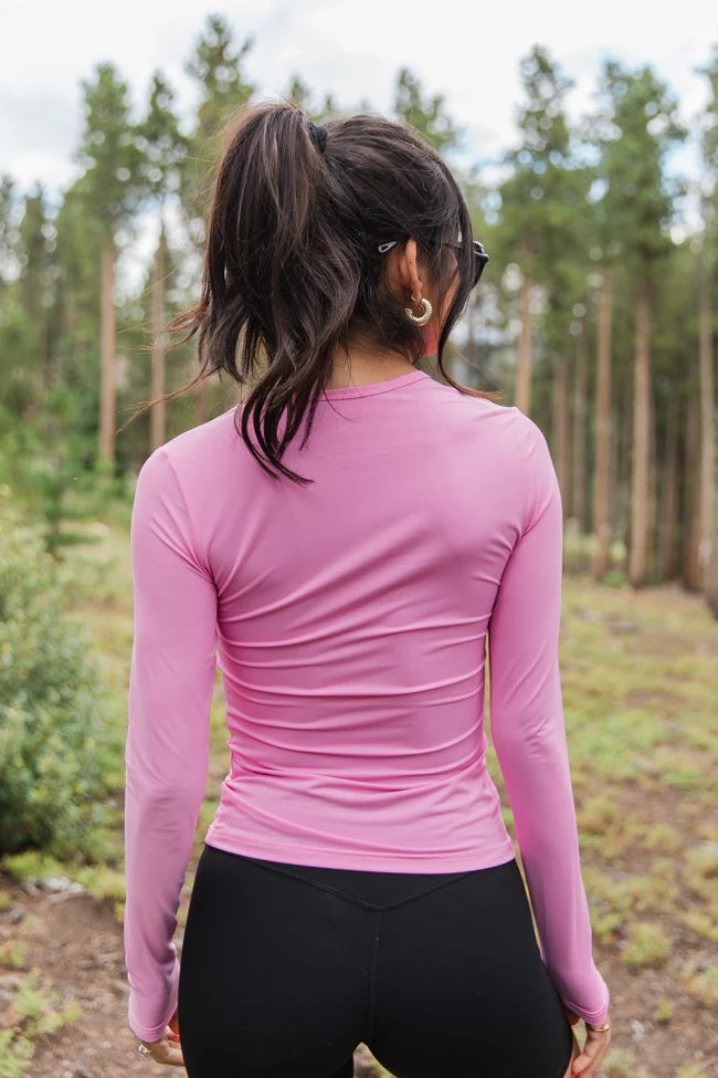 A Lovely Life Pink Fitted Long Sleeve Layering Tee FINAL SALE - Terpint
