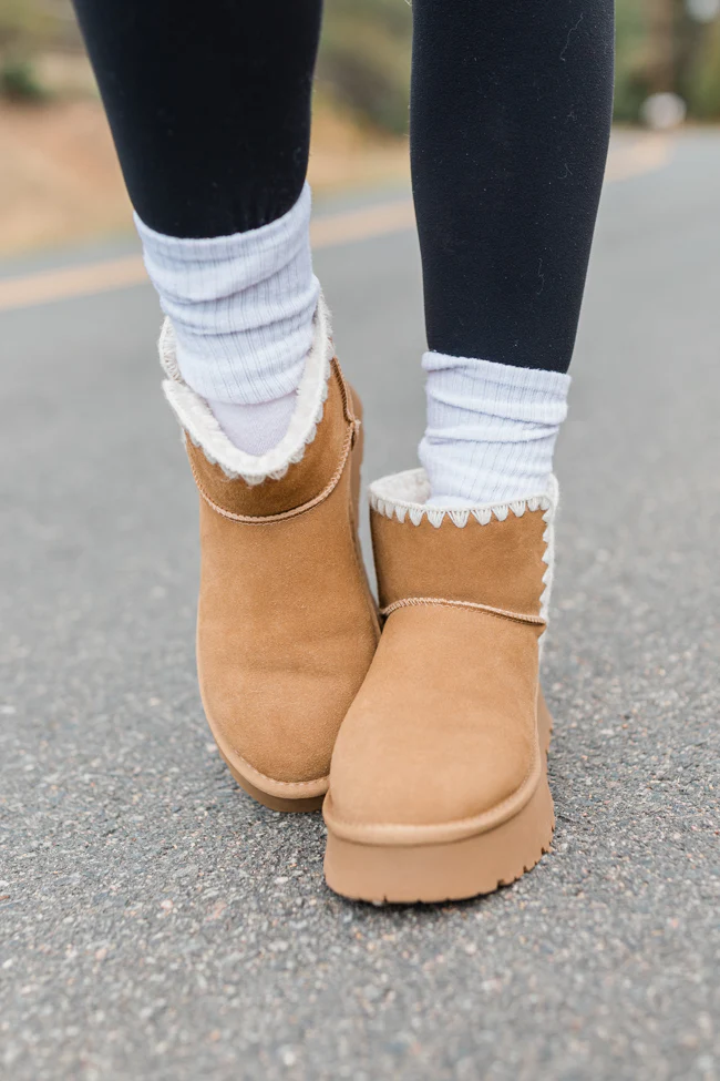 Cassie Chestnut Embroidered Mini Boots FINAL SALE - Terpint
