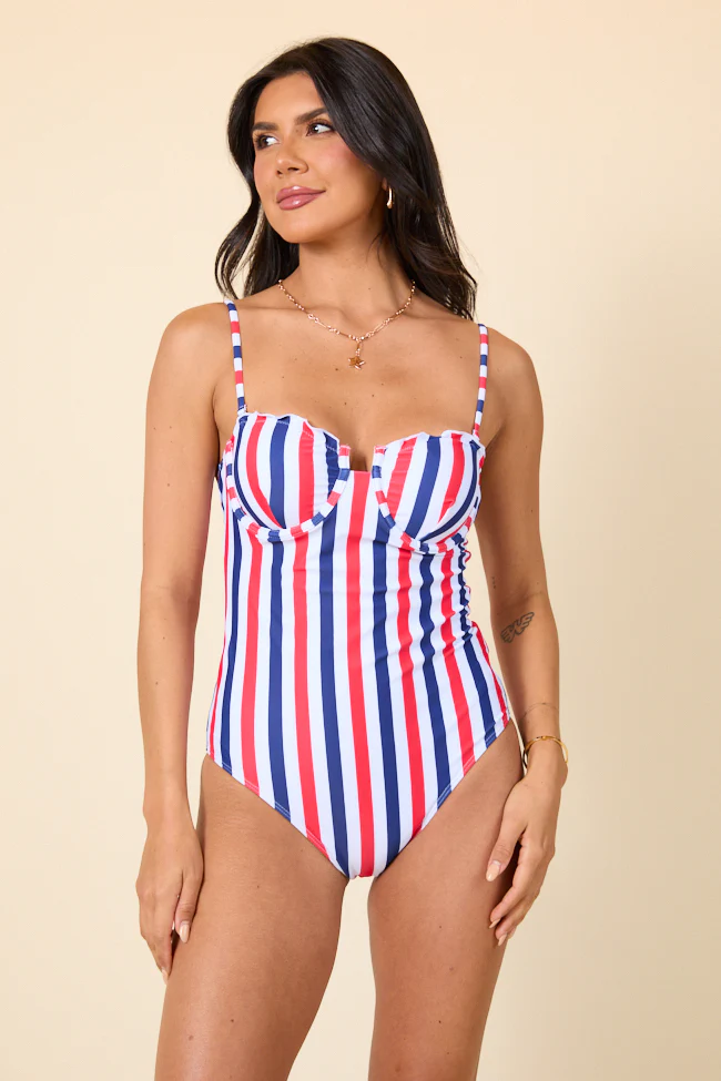All American Splash Red, White, and Blue One Piece Swimsuit FINAL SALE - Terpint