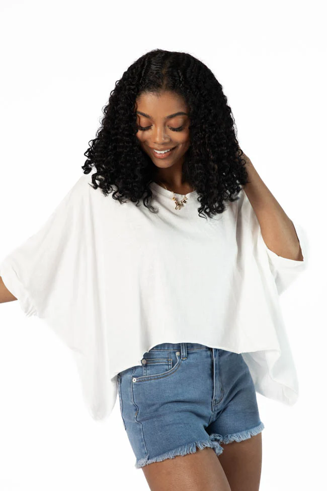 Great Days Ahead Ivory Asymmetrical Hem Tee FINAL SALE - Terpint