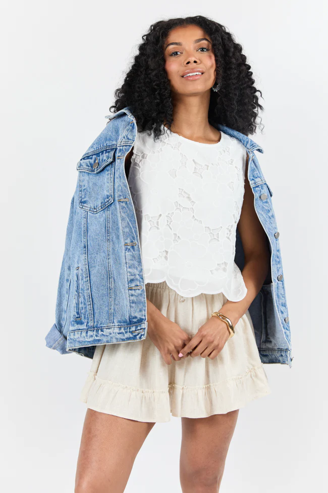 Right Through Me Ivory Eyelet Tank - Terpint