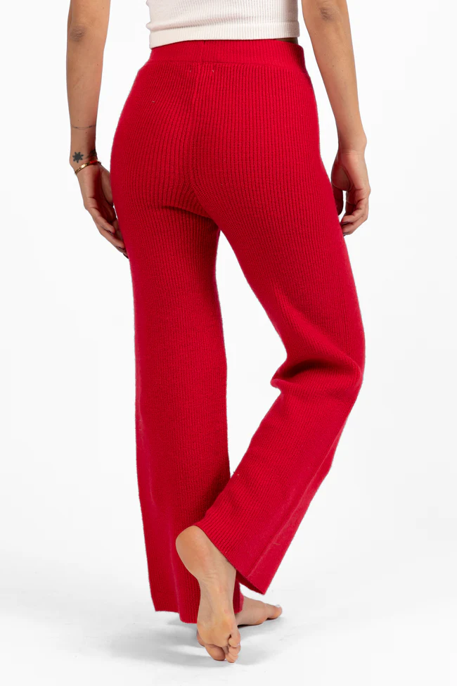 Cloud Chaser Red Sweater Knit Pants FINAL SALE - Terpint