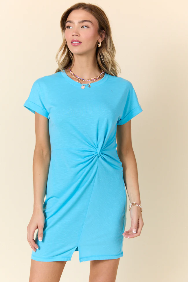 Knot My Type Blue T-Shirt Dress FINAL SALE - Terpint