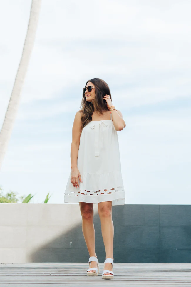 Saltwater Soul Ivory Lattice Mini Dress FINAL SALE - Terpint