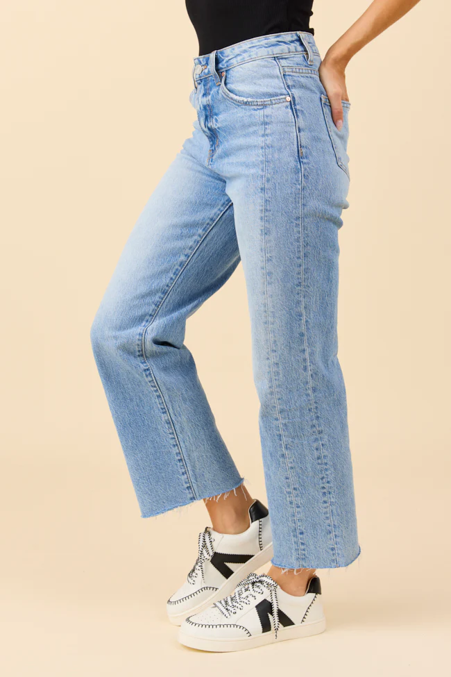 Eliana Medium Wash High Rise Straight Leg Jeans - Terpint