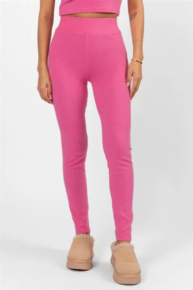 Outta Sight Pink Brushed Rib Leggings FINAL SALE - Terpint