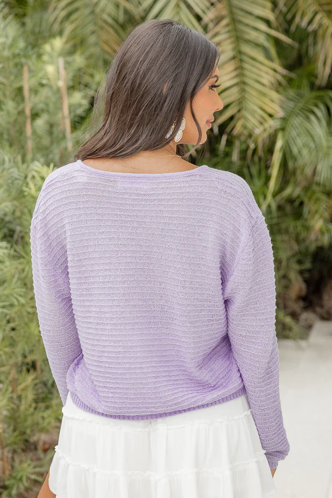 Must Be Fate Lavender V-Neck Sweater FINAL SALE - Terpint