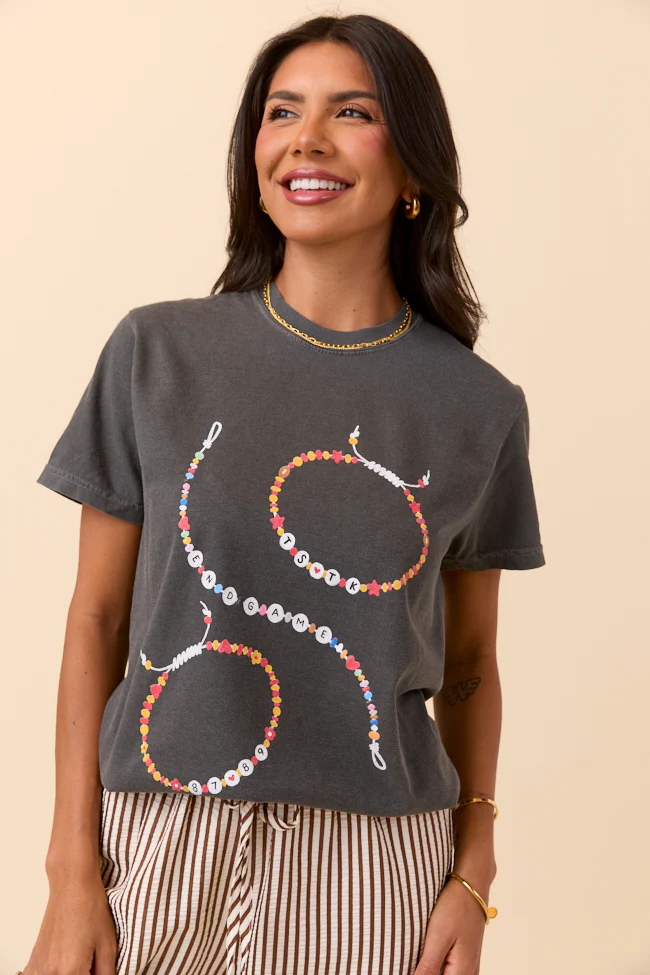 Friendship Bracelets Dark Grey Graphic Tee - Terpint