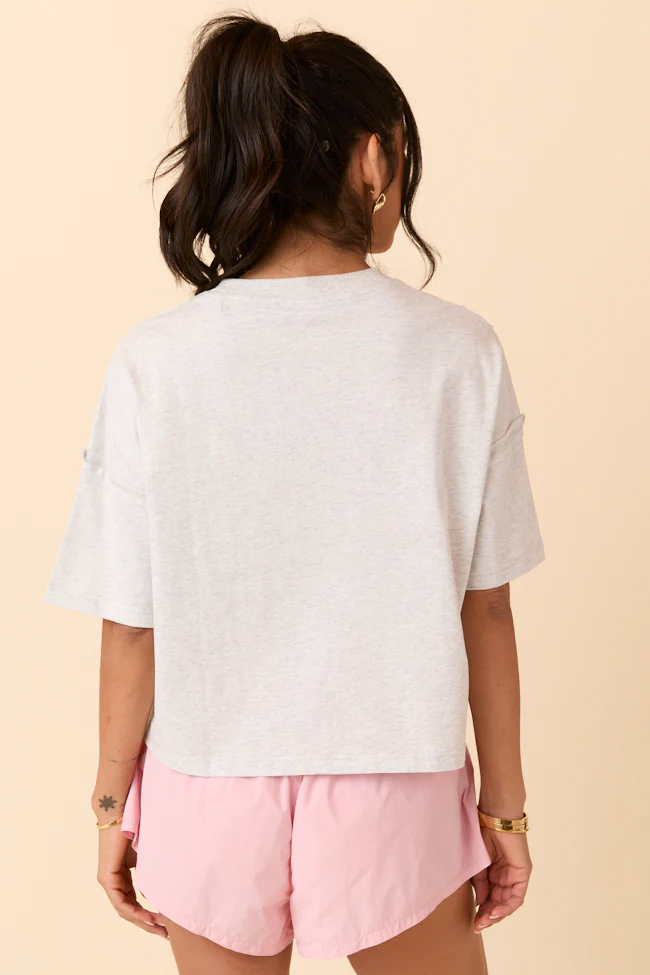 Sally Grey Stars Cropped Knit Short Sleeve Top - Terpint