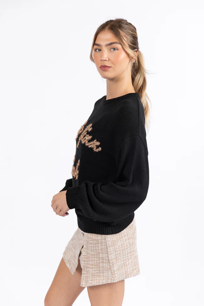 Pop Fizz Clink Black Sweater FINAL SALE - Terpint