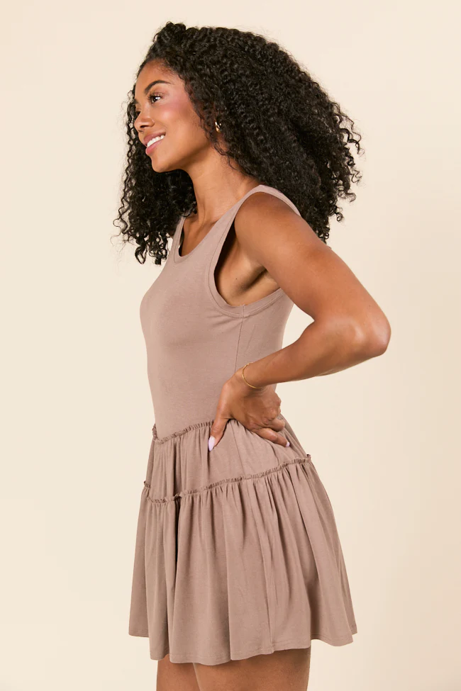 Logan Tiered Brown Knit Romper - Terpint
