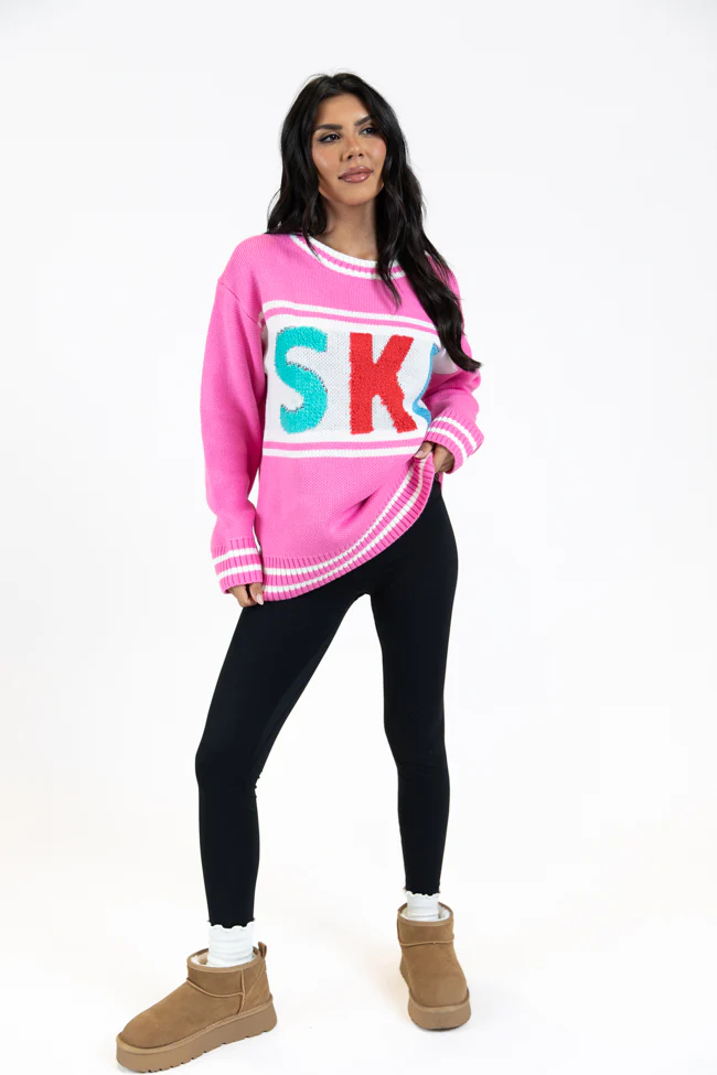 Varsity Ski Pink Sweater FINAL SALE - Terpint