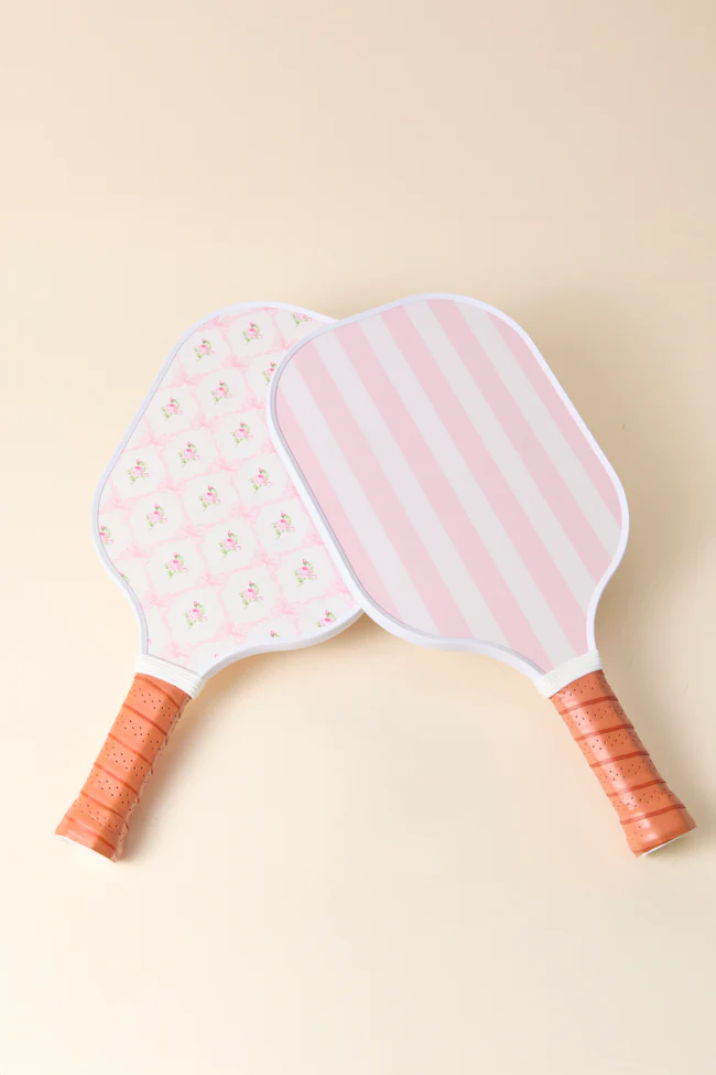 Vivian Floral 'N Stripe Pink Pickleball Paddle - Terpint