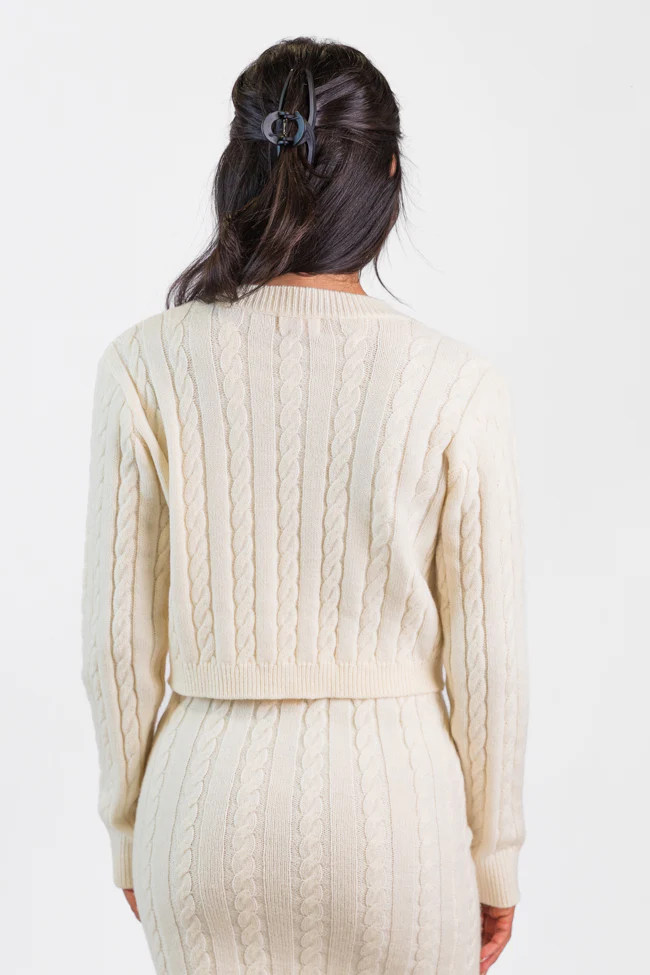 There's Always Hope Bow Front Cable Knit Cardigan FINAL SALE - Terpint