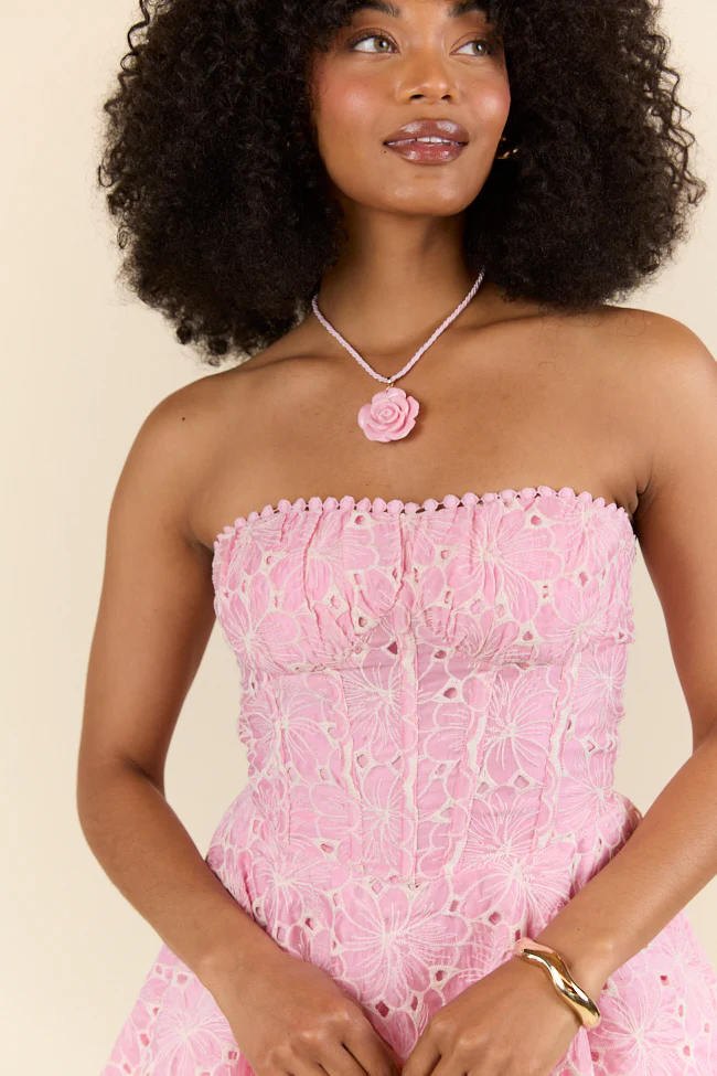 Sunlit Garden Pink Floral Lace Romper SALE - Terpint