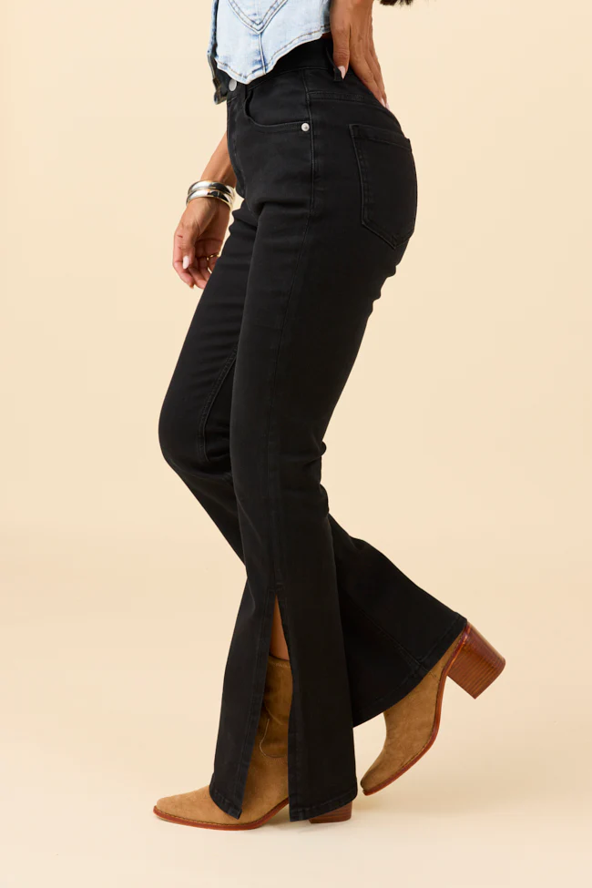 My Favorite Black Slit Hem Jeans - Terpint