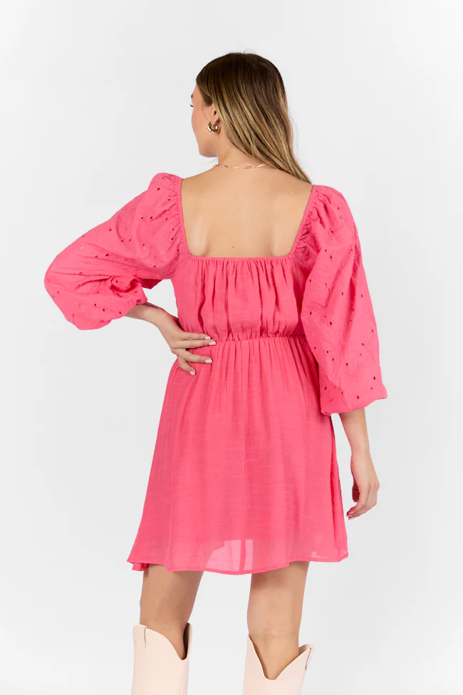 Beautiful Thoughts Pink Lace Sleeve Mini Dress FINAL SALE - Terpint