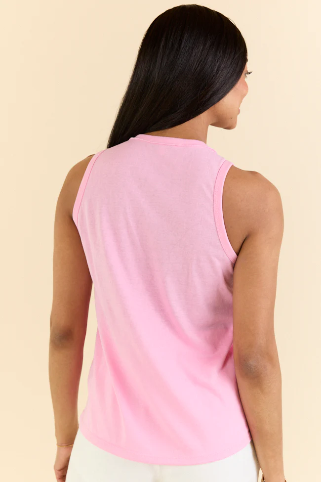 Daily Daze Pink Knit Button Tank Top - Terpint