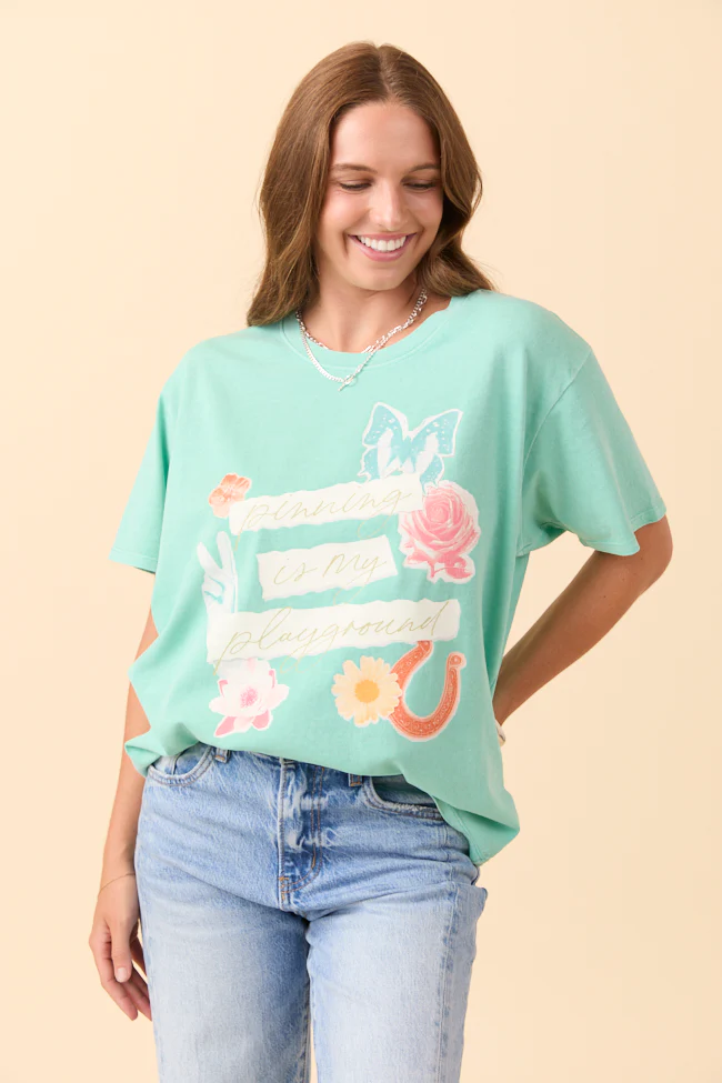 Pinning Is My Playground Mint Graphic Tee - Terpint