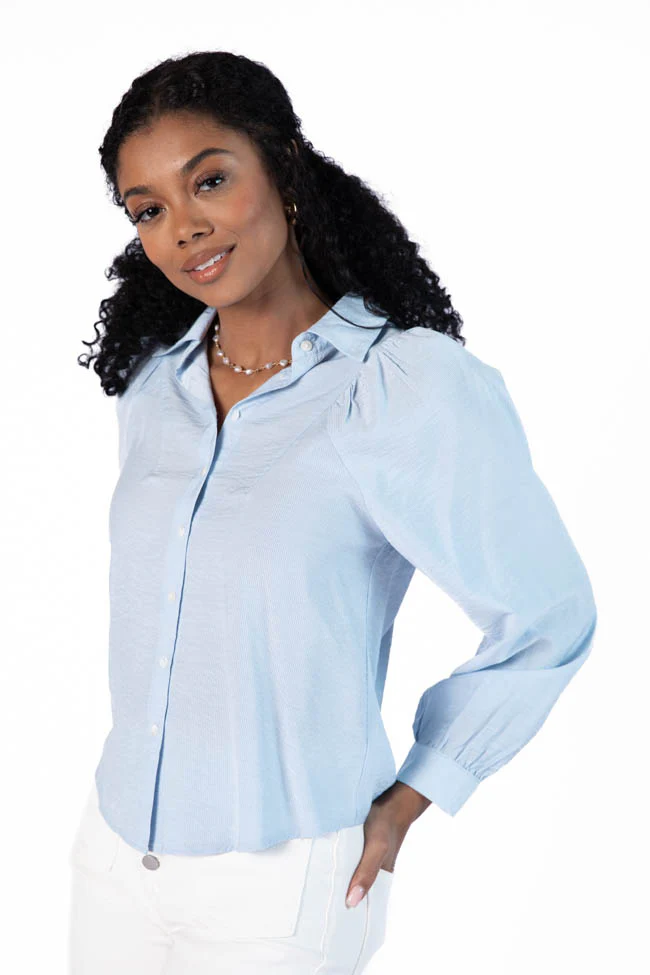 Basic Foundation Blue Button Down Blouse FINAL SALE - Terpint