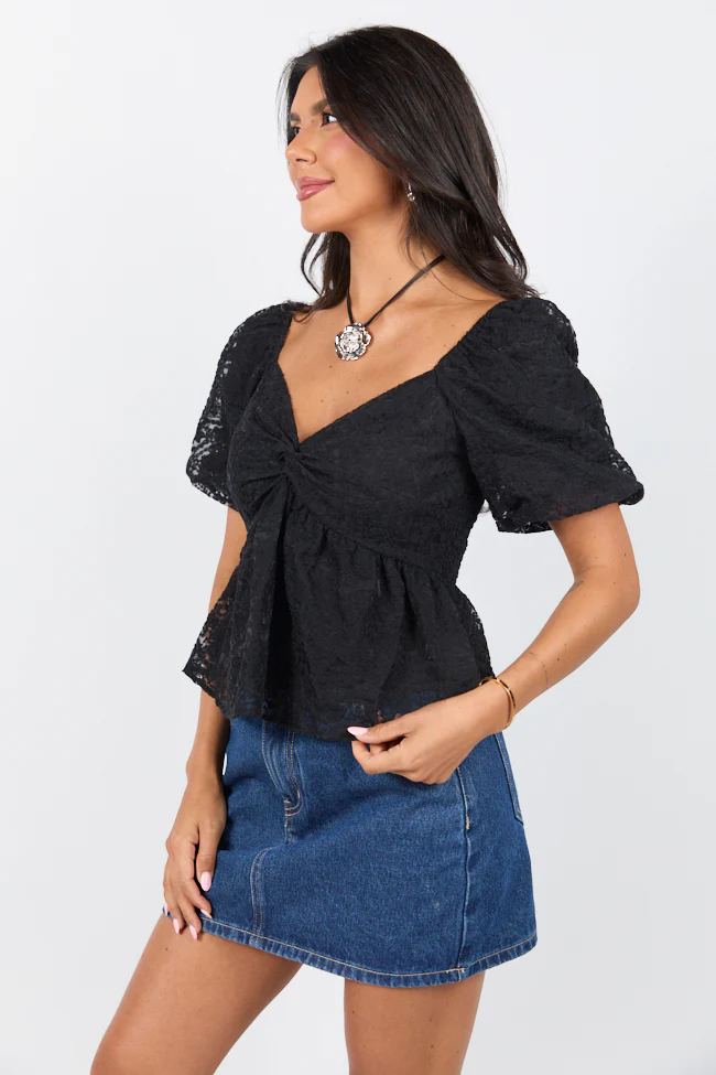 Twist On Things Black Bust Lace Blouse - Terpint