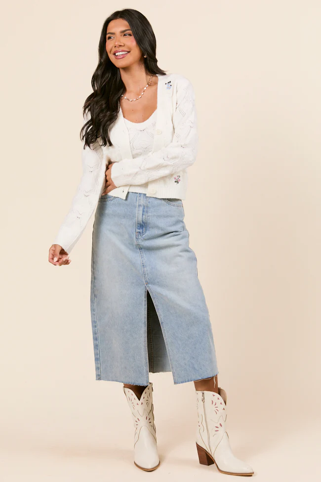 Kaitlyn Flower Embroidered Cardigan - Terpint