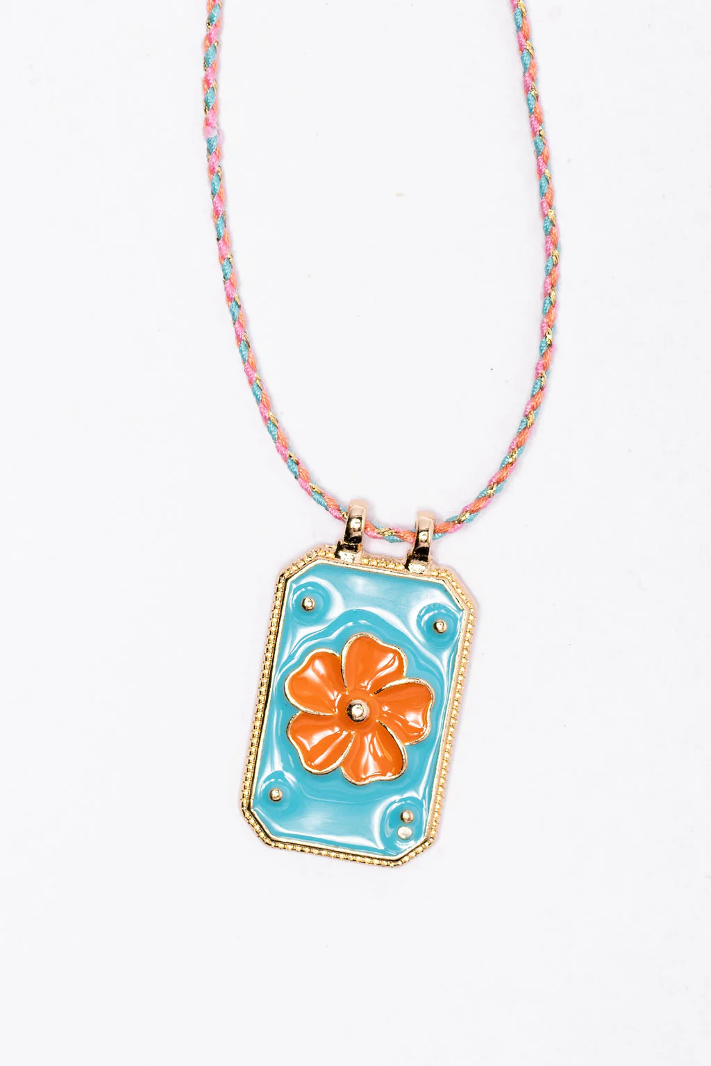 Orange Flower Tag Necklace FINAL SALE - Terpint
