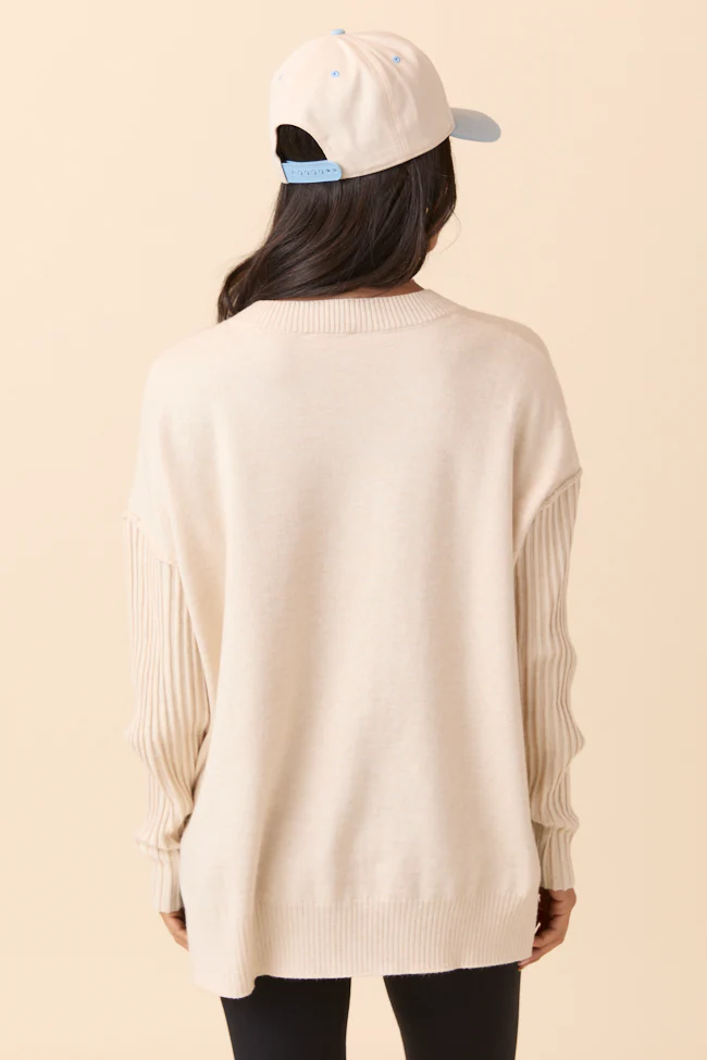 Mariah Ivory Relaxed Long Sleeve Pullover Tunic DOORBUSTER - Terpint