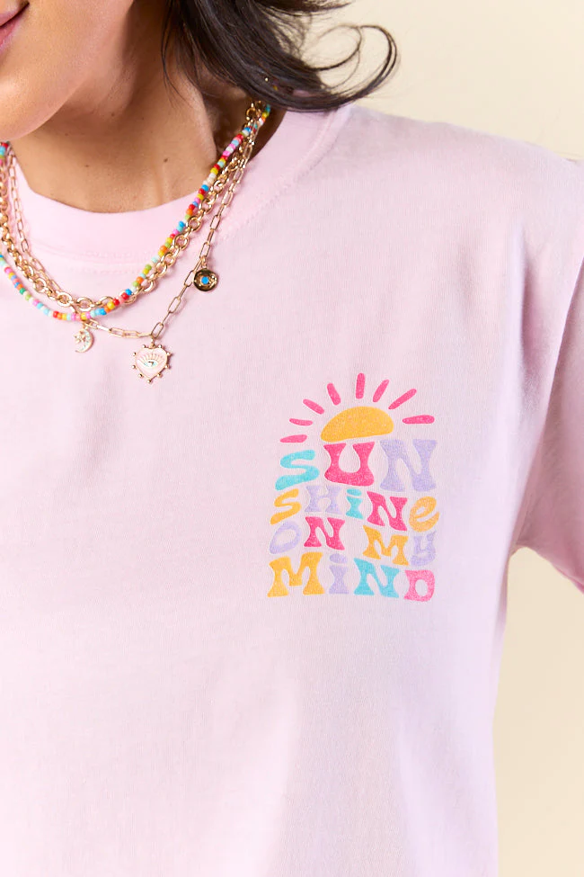 Sunshine On My Mind Light Pink Graphic Tee - Terpint