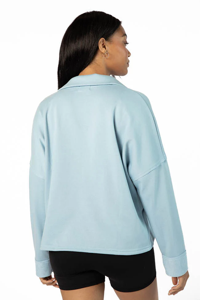 Free Throw Blue Quarter Zip Sweatshirt FINAL SALE - Terpint