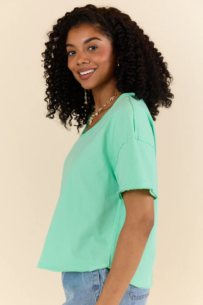 Firm Foundation Green Scoop Neck Tee FINAL SALE - Terpint
