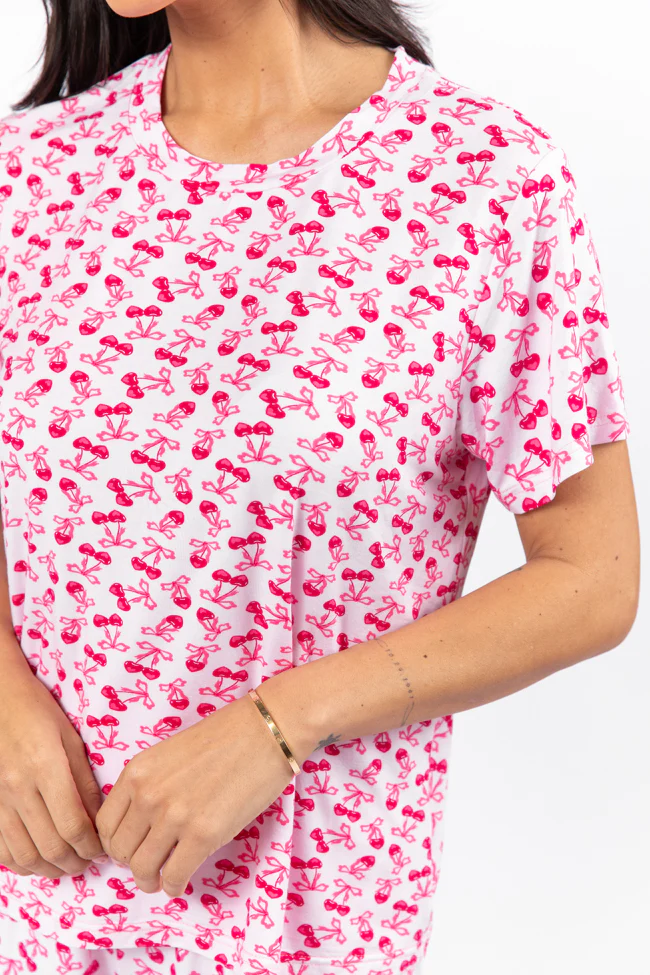 Over the Moon Cherry Hearts Pajama Top FINAL SALE - Terpint