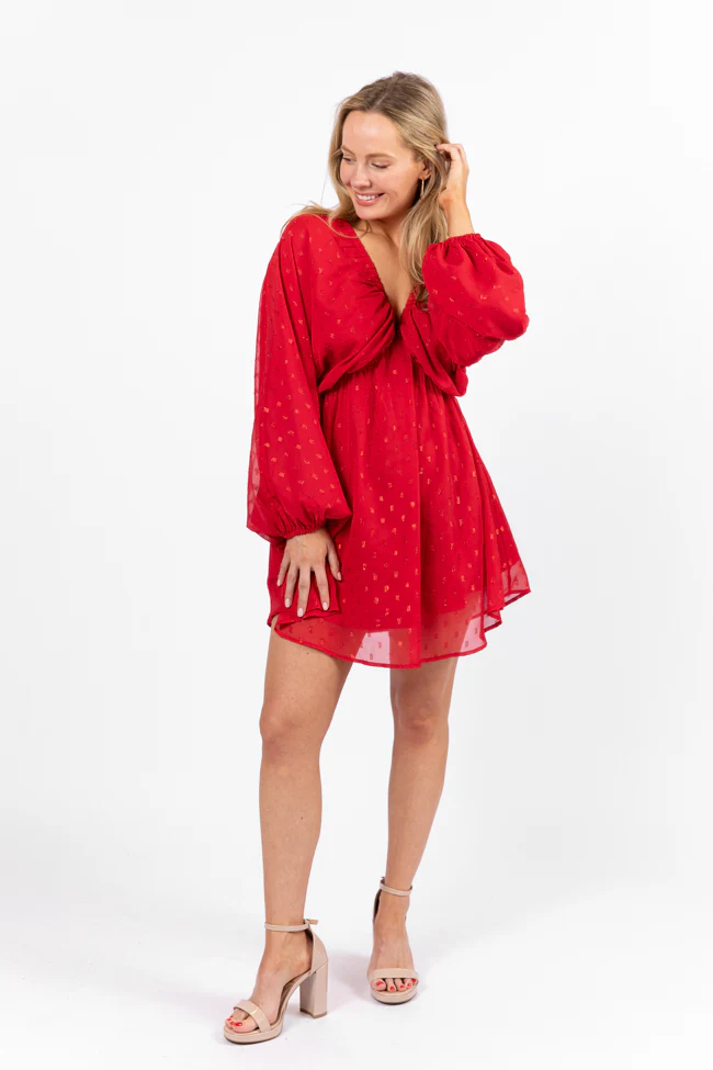 Warmest Wishes Shimmer Detail Babydoll Dress FINAL SALE - Terpint
