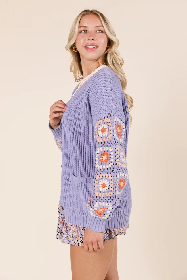 Posie Crochet Purple Sweater - Terpint