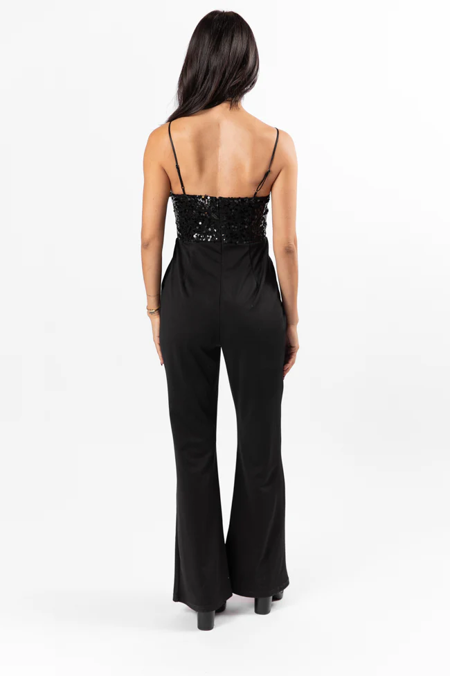 Even The Score Black Sequin Top Jumpsuit FINAL SALE - Terpint