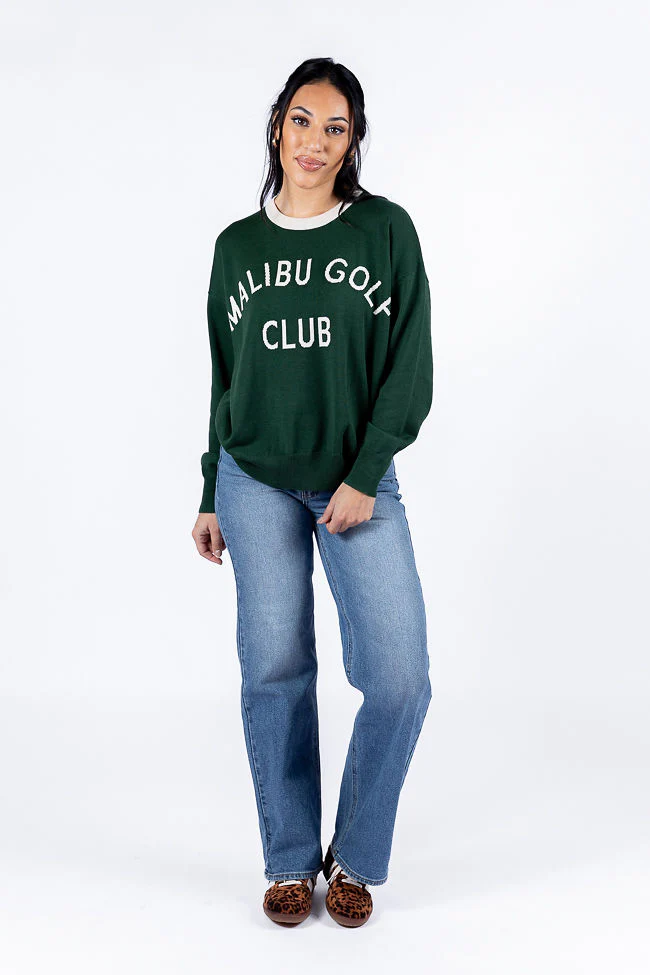 Malibu Golf Club Green Lightweight Sweater FINAL SALE - Terpint