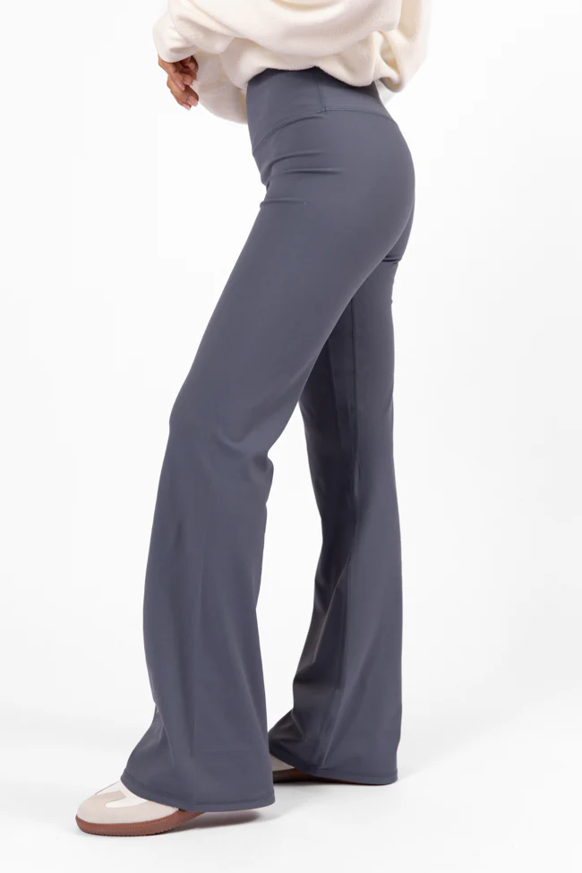 Get Moving Navy Flare Knit Leggings FINAL SALE - Terpint