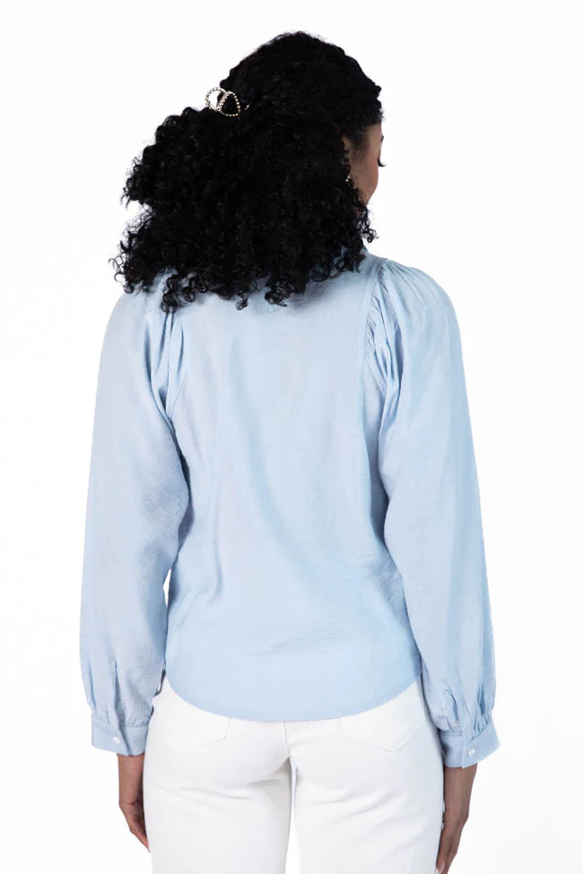 Basic Foundation Blue Button Down Blouse FINAL SALE - Terpint