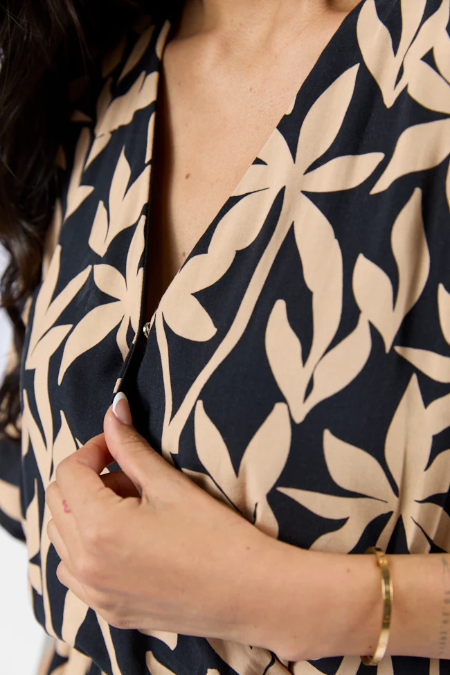 Palm Shores Neutral Print Surplice Romper FINAL SALE - Terpint