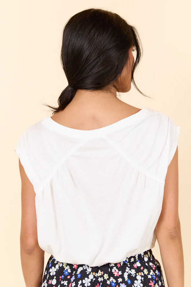 Back Me Up Cap Sleeve Drawstring Waist Knit Top - Terpint