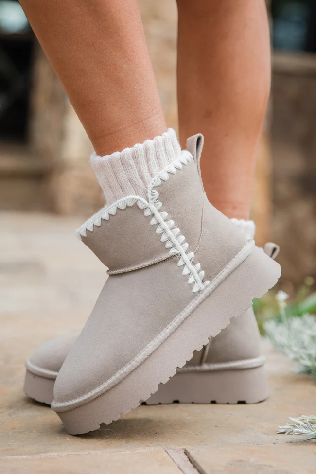Helen Grey Embroidered Boots FINAL SALE - Terpint