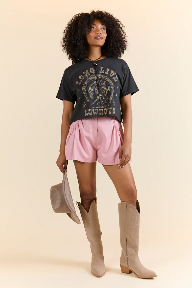 Popstar Pink Faux Leather Shorts SALE - Terpint