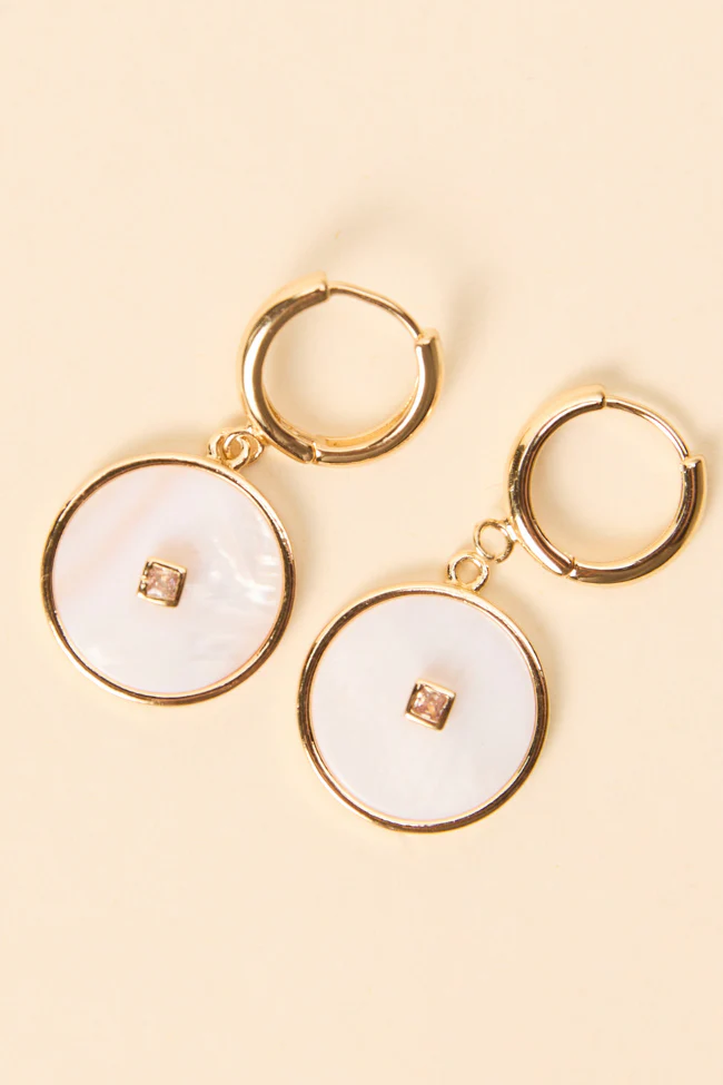 Rosalynn White Disc Earrings - Terpint