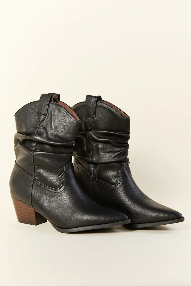 Kit Black Scrunch Western Boots - Terpint