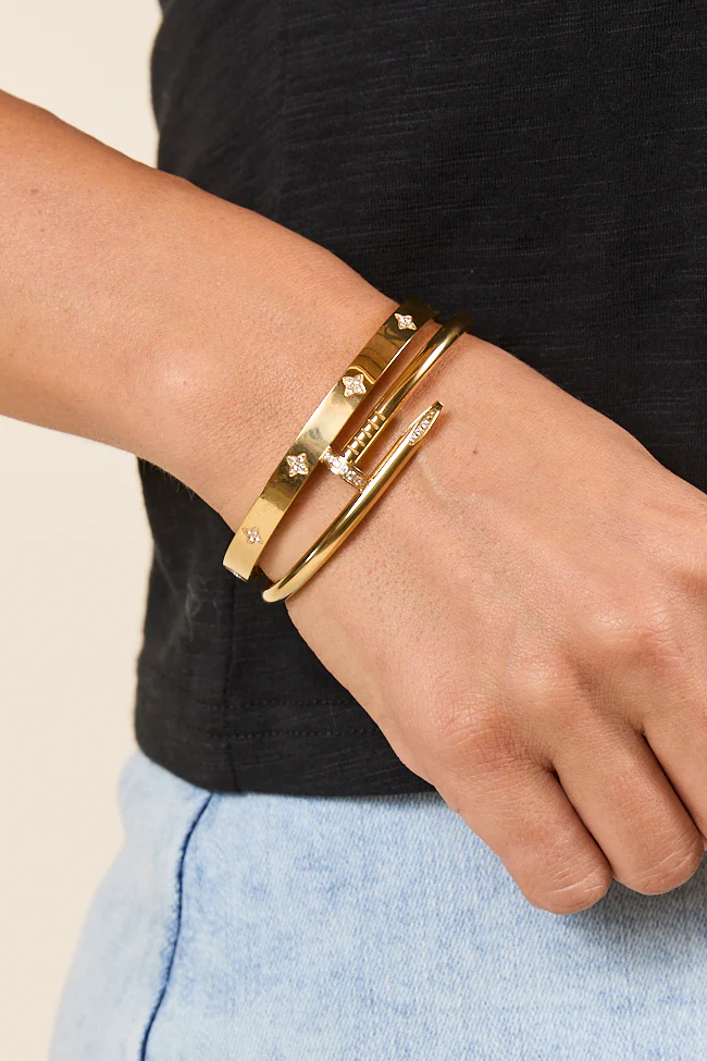 Alexis Gold Nail Bangle Set - Terpint